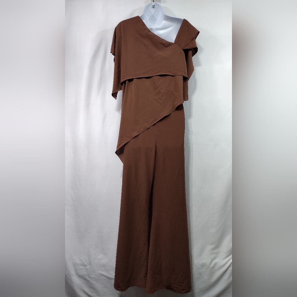 NWT LanTing Bride Wide Leg Wrap Jumpsuit Women's S Brown Retro 90s Y2K Weddings - Picture 8 of 14